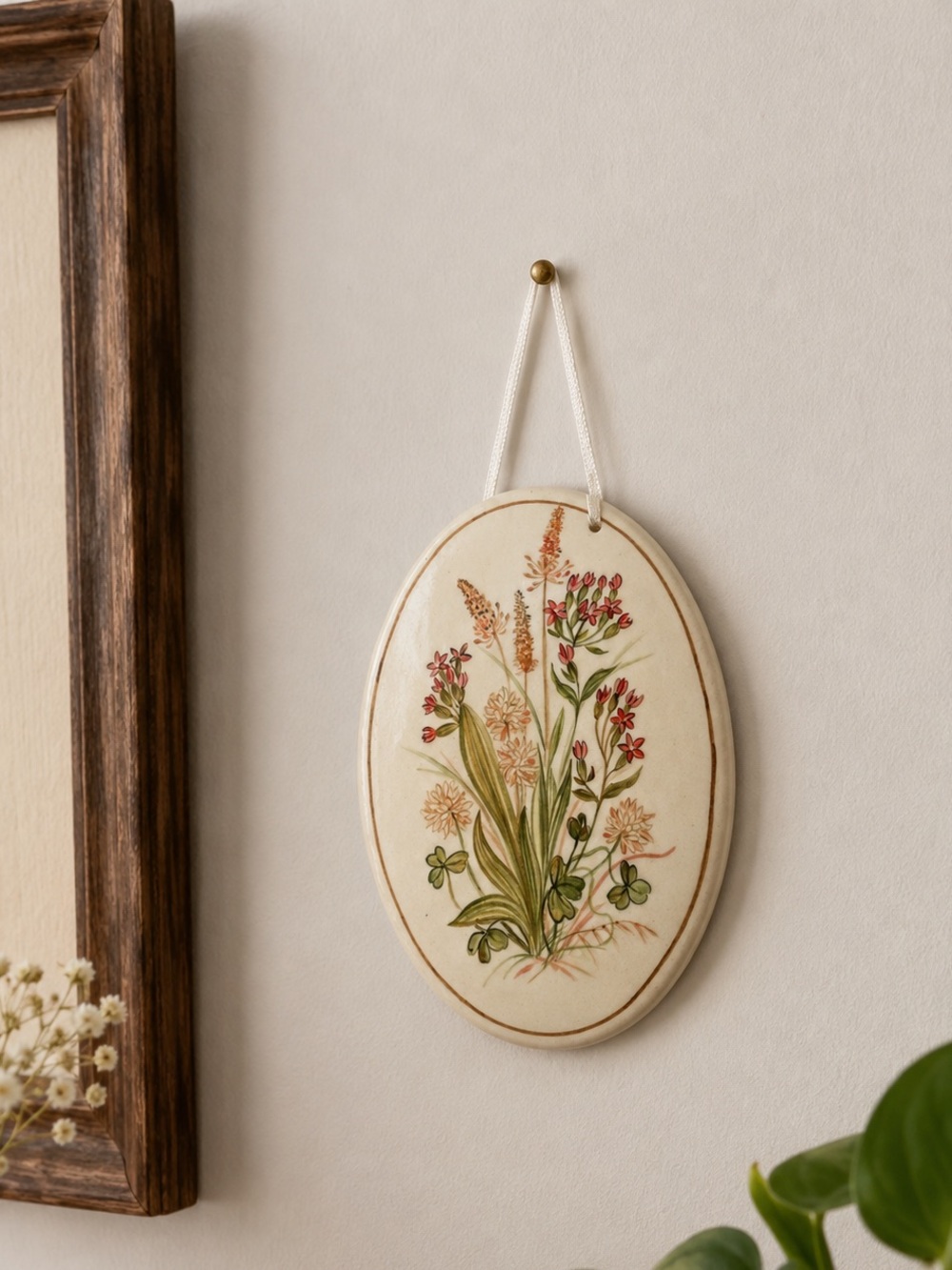Floral Ceramic Wall Hanging